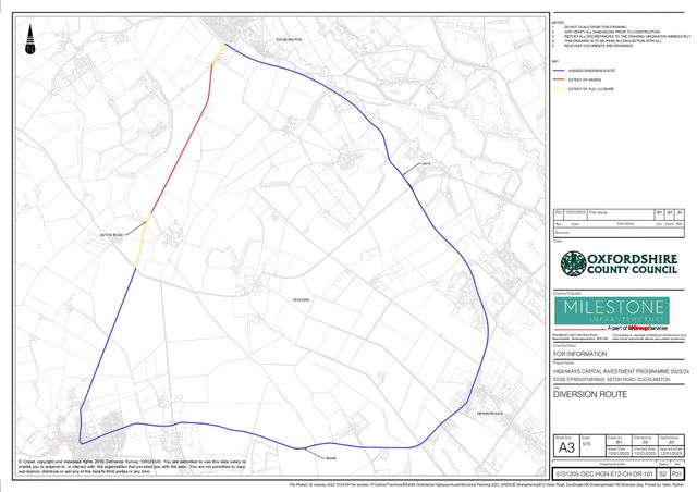 Temporary Road Closure and No Waiting restriction at Ducklington